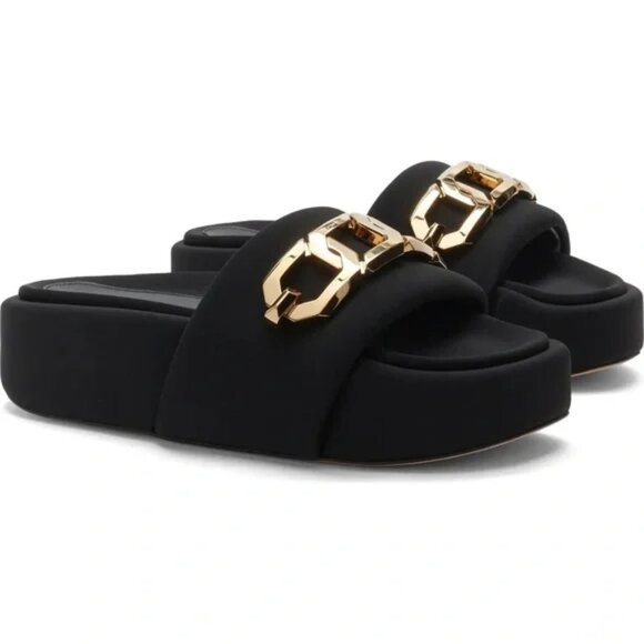 Good American Chain Platform Slide Sandals - Picture 1 of 12